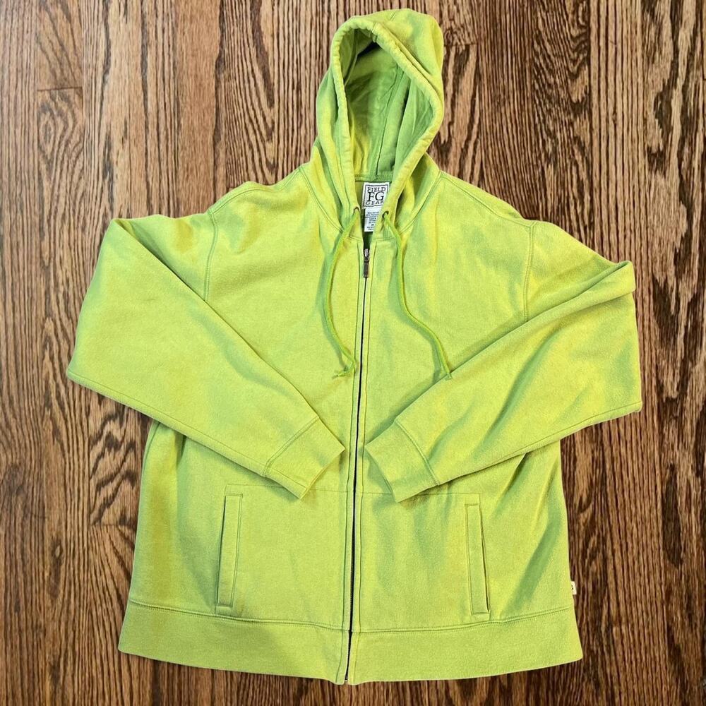 Green zip up hoodie field gear